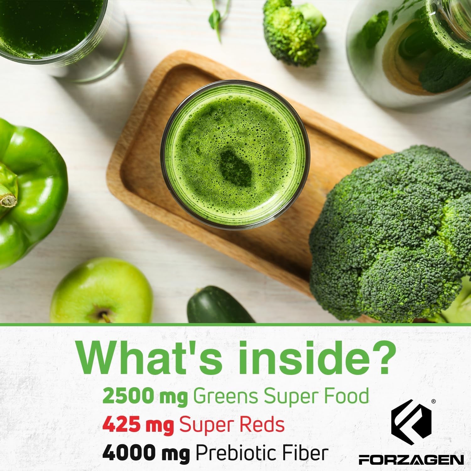 Forzagen Vegan Greens & Reds Superfood Powder - 35 Servings