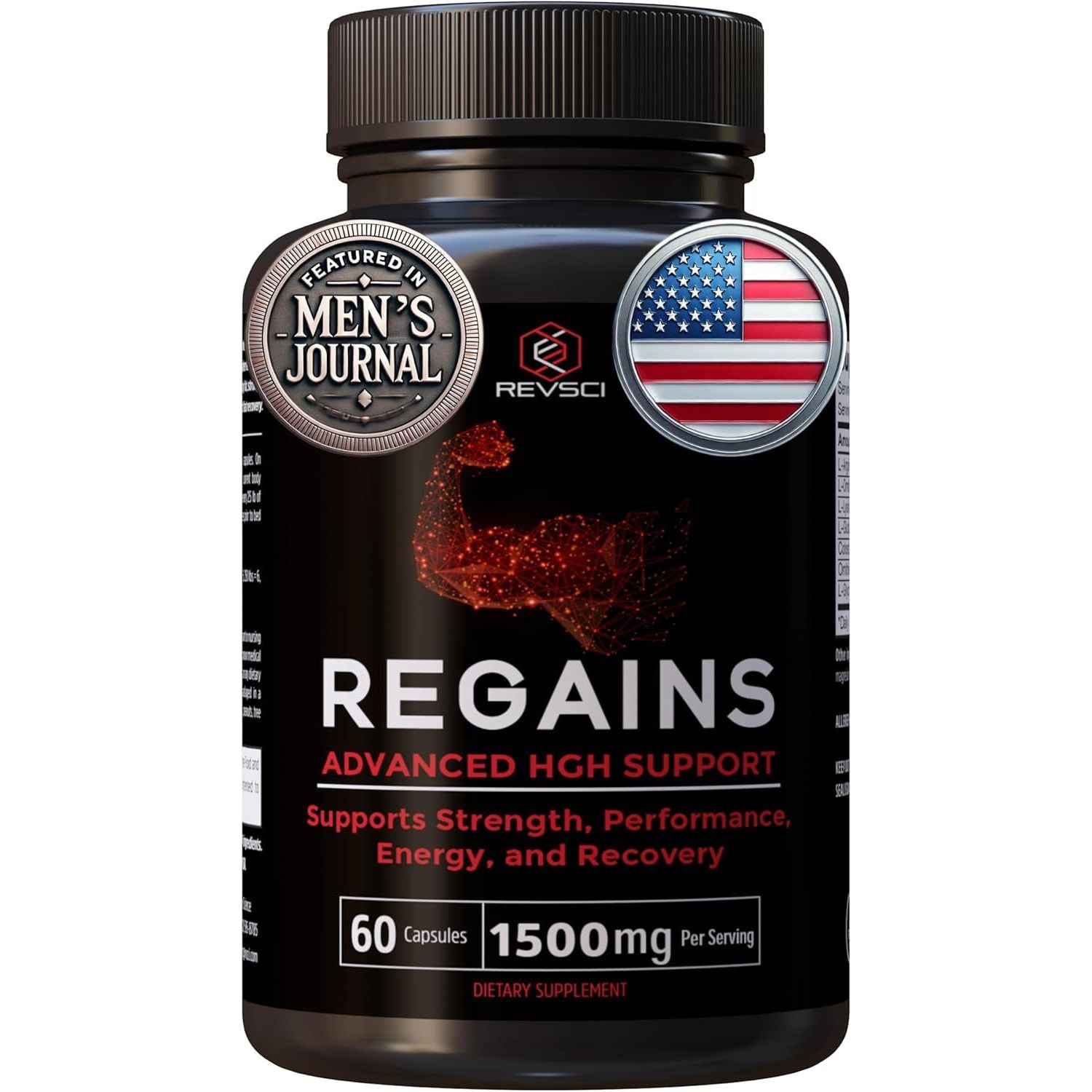 HGH Supplements - Regains Natural Anabolic Muscle Growth Building GH & Human Growth Hormone for Men 60 Pills
