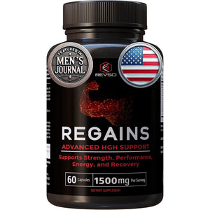 HGH Supplements - Regains Natural Anabolic Muscle Growth Building GH & Human Growth Hormone for Men 60 Pills