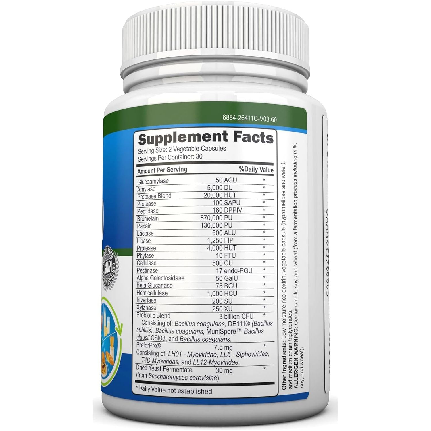 4-In-1 Probiotics, Prebiotics & Postbiotics with 18 Digestive Enzymes- Complete Gut & Digestive Support Supplement