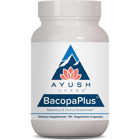 Ayush Herbs Bacopaplus - Bacopa Supplements, Organic Bacopa for Memory & Focus, Cognitive Support Pill 90 Capsules