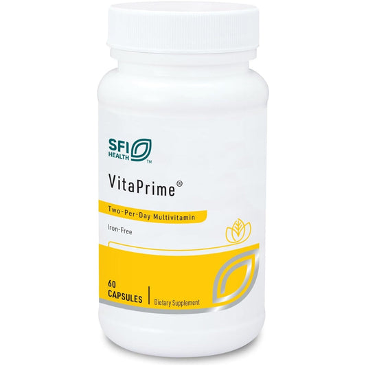 Klaire Labs Vitaprime - Twice Daily Iron-Free Multivitamin & Mineral with Methyl Folate (60 Capsules)