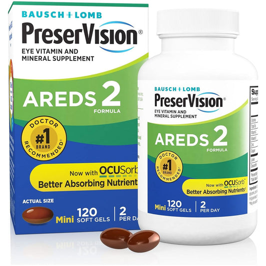 Preservision AREDS 2 Eye Vitamin & Mineral Supplement, Contains Lutein, Vitamin C, Zeaxanthin, Zinc & Vitamin E, 120 Softgels