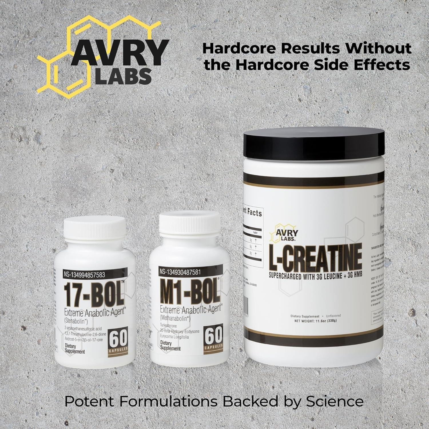 Avry Labs Extreme Anabolic Supplement – Pre-Workout Dietary Supplement, Lean Muscle Builder & Fat Burner 60 Capsules