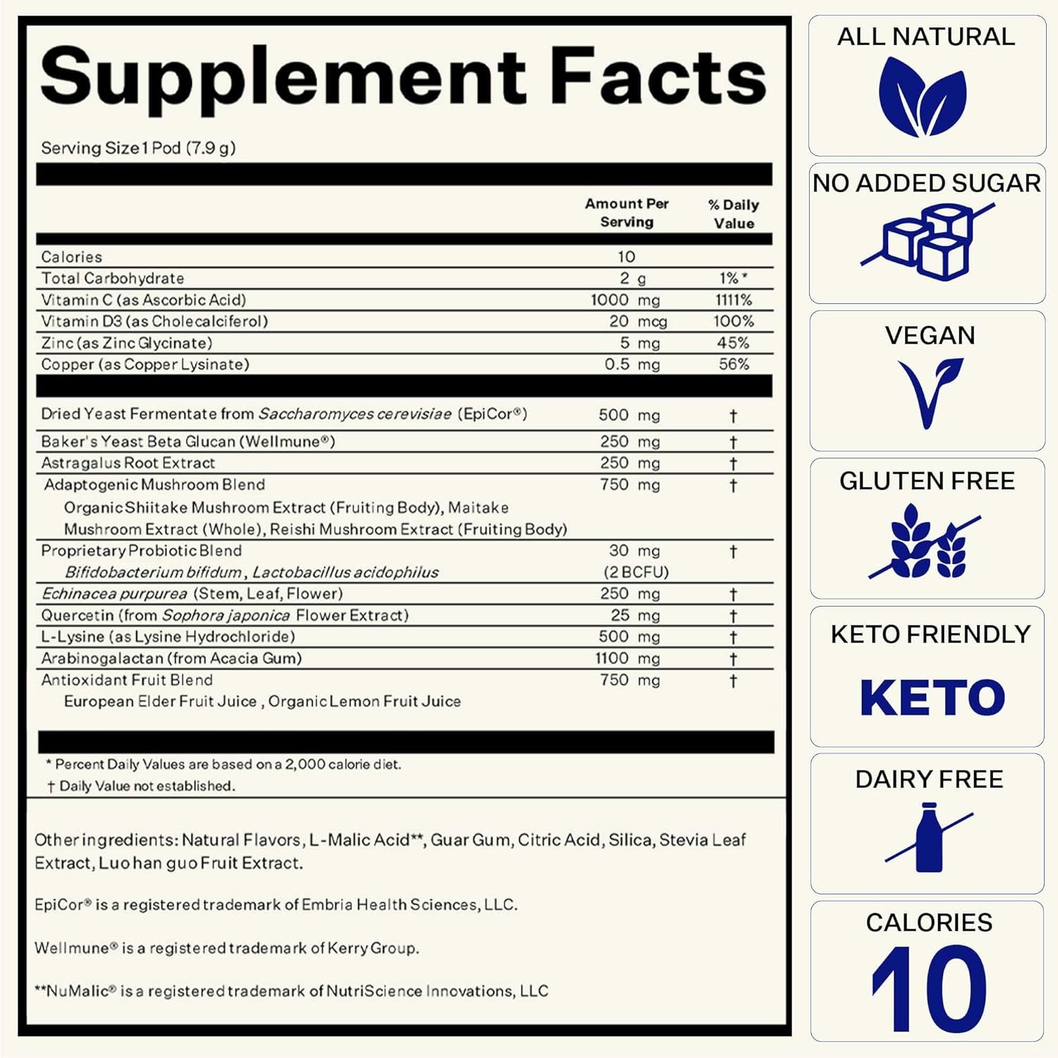 Blueshift Immune Ultra - 5-In-1 Immune Support Powder Drink Mix (14 Pack)