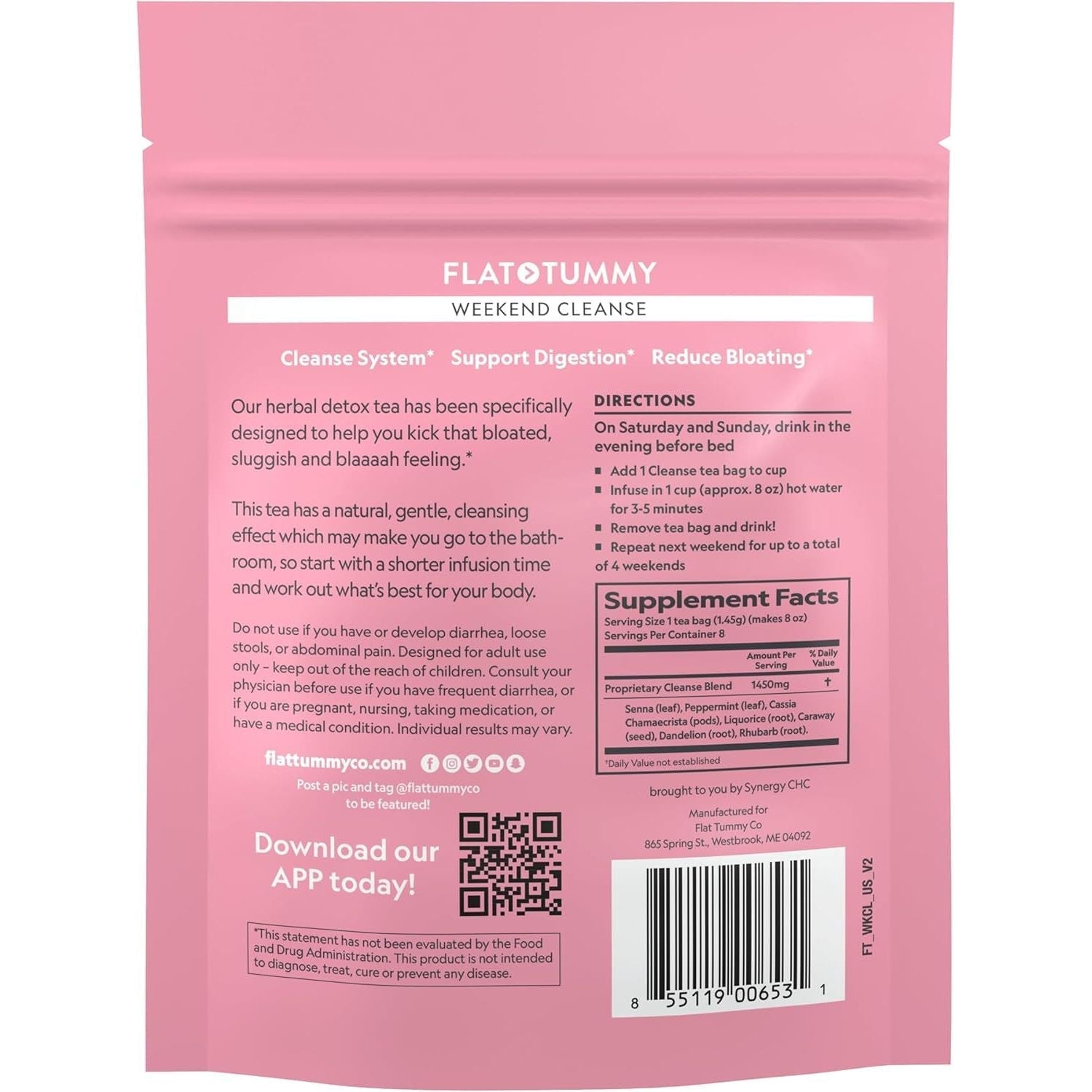 Flat Tummy Weekend Cleanse Tea - All Natural Colon Cleanse 30 Day Program