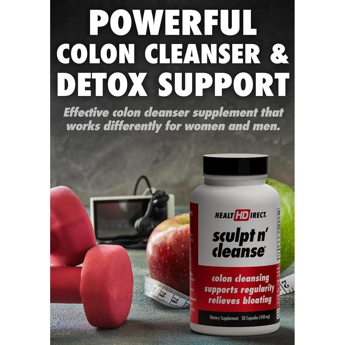 HEALTH DIRECT Sculpt N' Cleanse - Herbal Colon Cleanse for Digestive Health & Regularity 50 Veggie Capsules