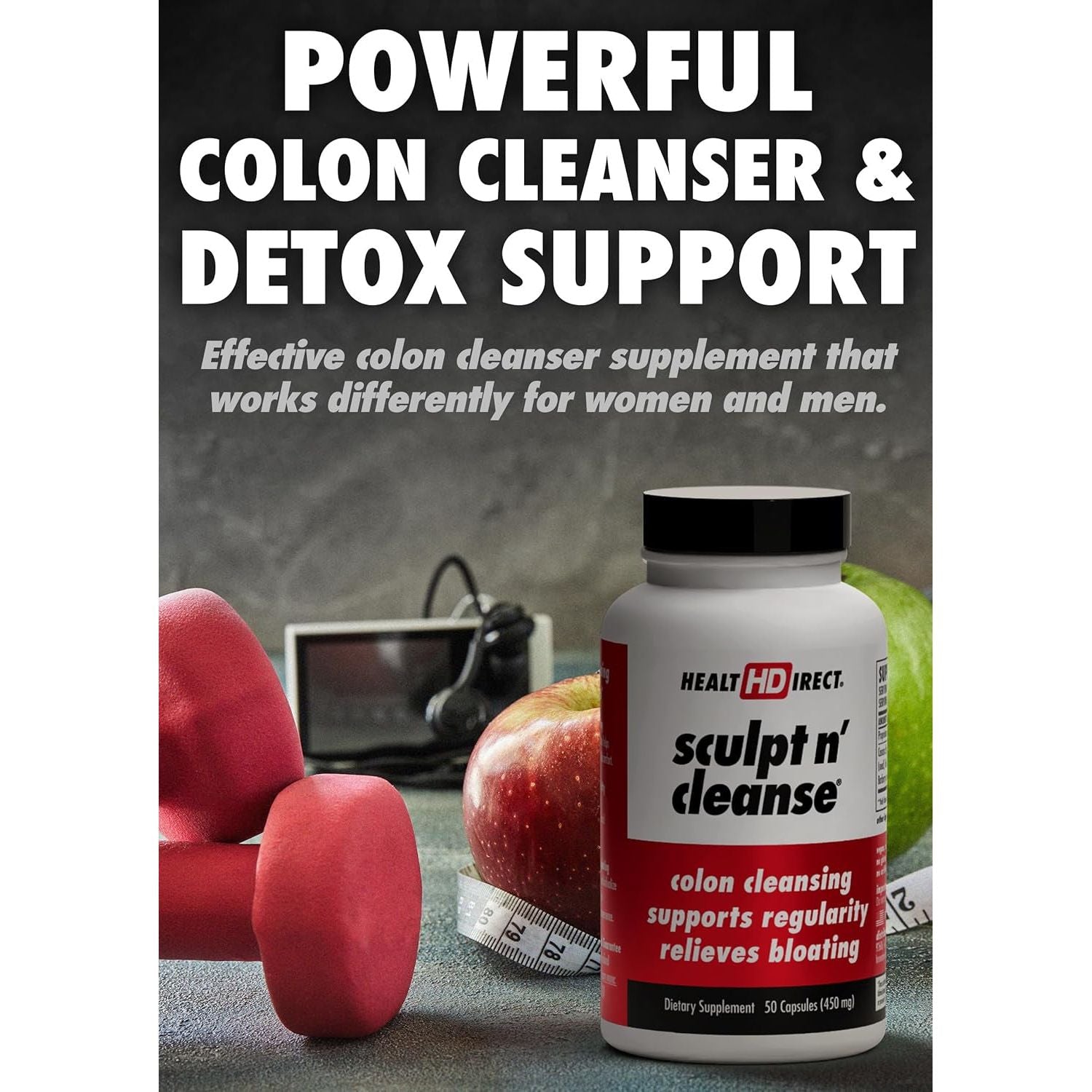 HEALTH DIRECT Sculpt N' Cleanse - Herbal Colon Cleanse for Digestive Health & Regularity 50 Veggie Capsules