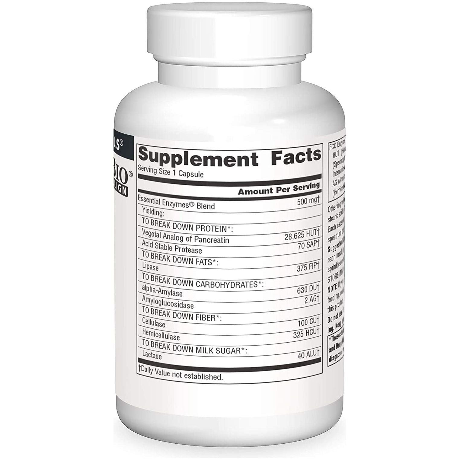 Source Naturals Essential Enzymes 500Mg Bio-Aligned Herbal Defense for Digestion, Gas & Constipation Relief 120 Capsules
