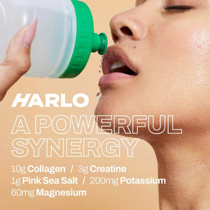 Harlo - Orange Salt Electrolyte Drink Mix with Bovine Collagen & Creatine - Post Workout Recovery