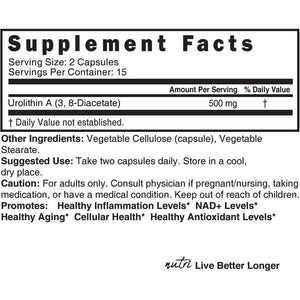 Nature'S Fusions Nutri Urolithin a Supplement 500Mg - Antioxidant, Cell Repair - 30 Capsules