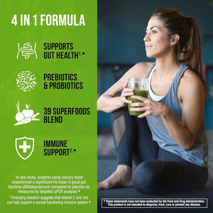 Hydroxycut Essentials Super Greens for Immune Support, Probiotics & Prebiotics, and Gut Health Support. 30 Servings