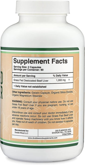 Beef Liver Capsules 1000Mg of Grass Fed 180 Capsules - Suppviv