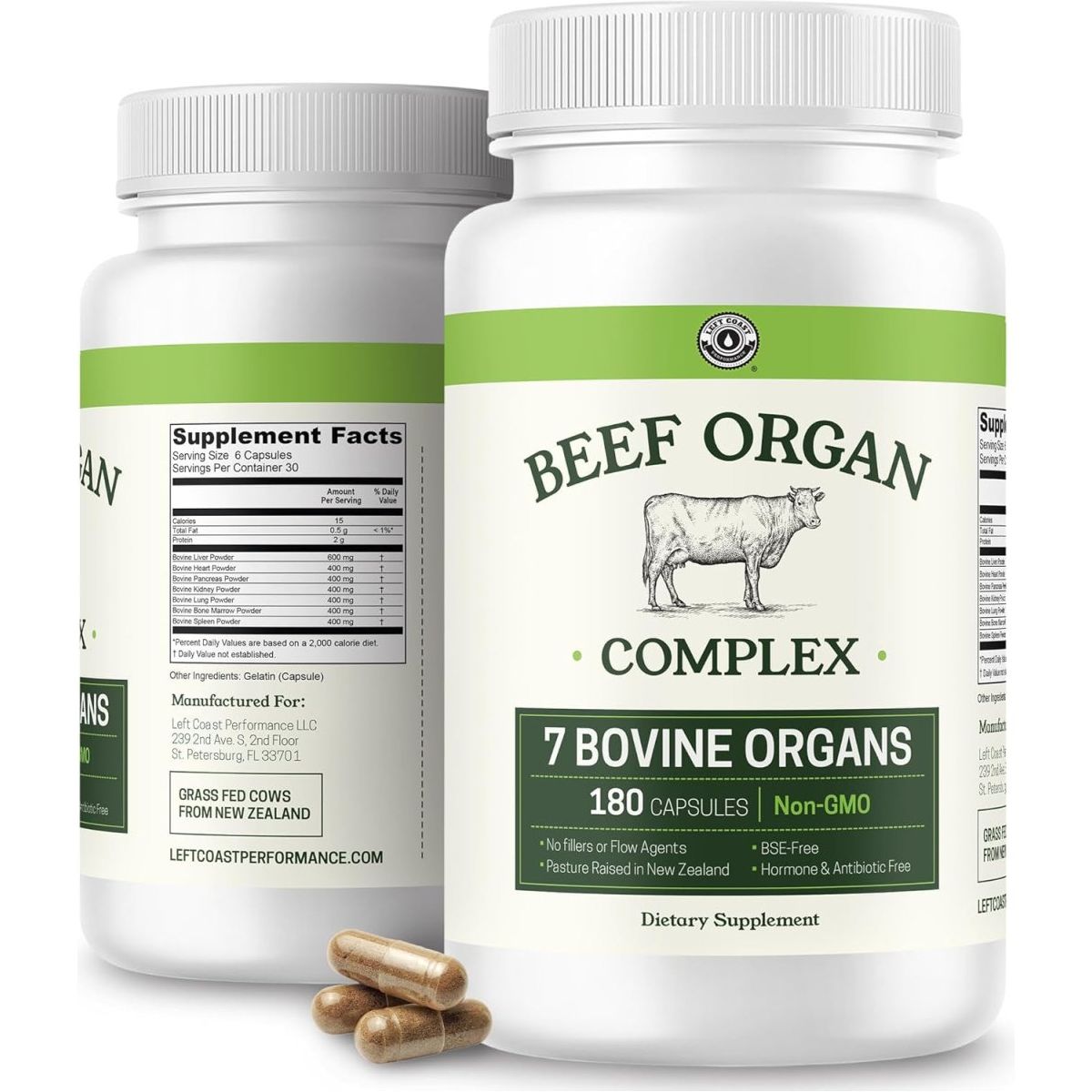 Beef Organ Supplement Grass Fed - 7 Beef Organs Complex from New Zealand - Suppviv