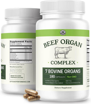 Beef Organ Supplement Grass Fed - 7 Beef Organs Complex from New Zealand - Suppviv