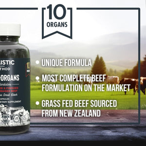 Beef Organ Supplement Grass Fed Complex for Men and Women - 180 Caps - Suppviv