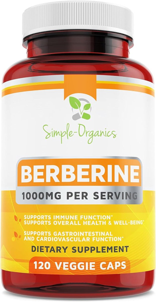 Berberine 500Mg Supports Healthy Immune Function, Anti - Oxidant 120 Capsules (1000Mg per Serving) - Suppviv