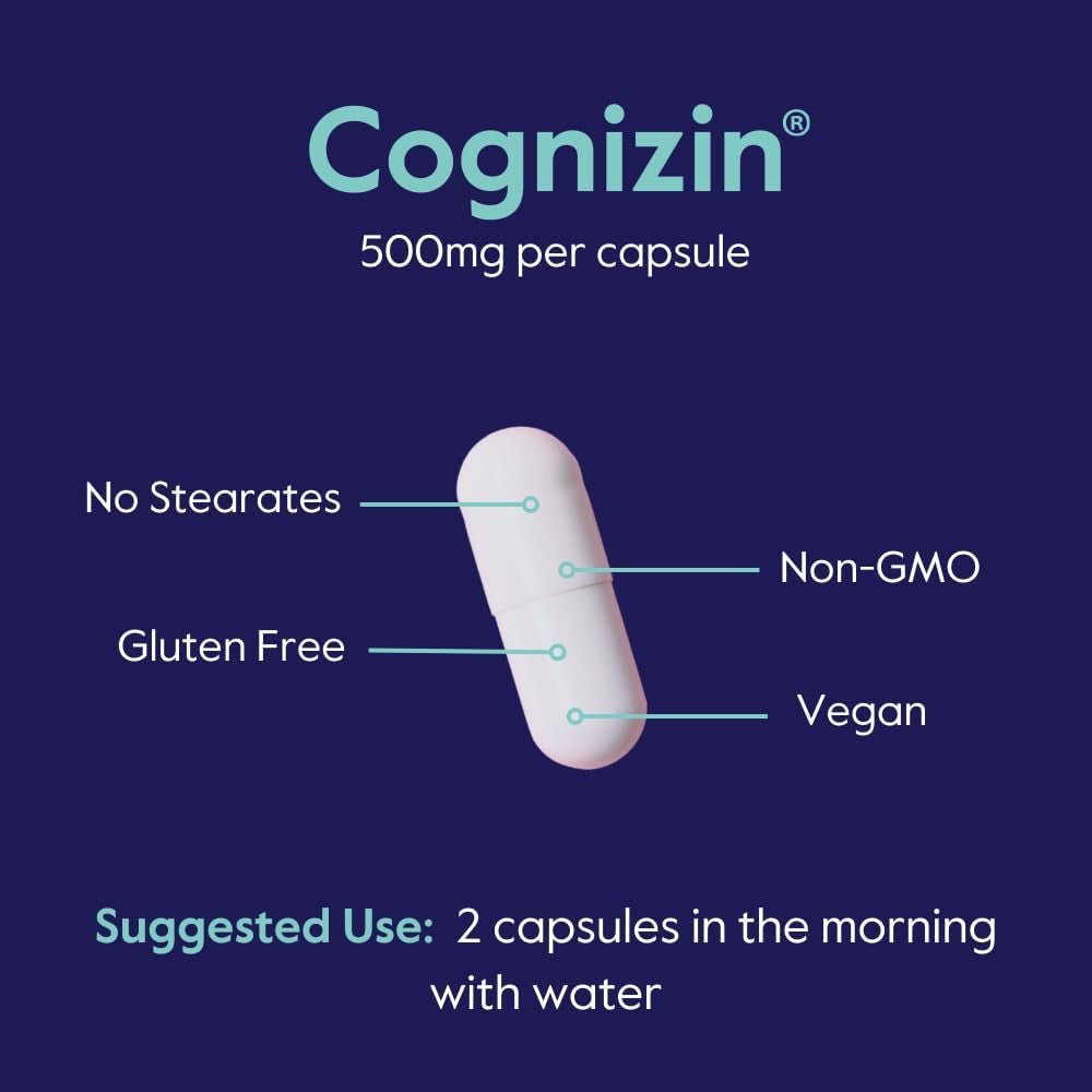 BESTVITE Cognizin 500Mg (60 Vegetarian Capsules) - Brain Supplements for Memory and Focus - Suppviv