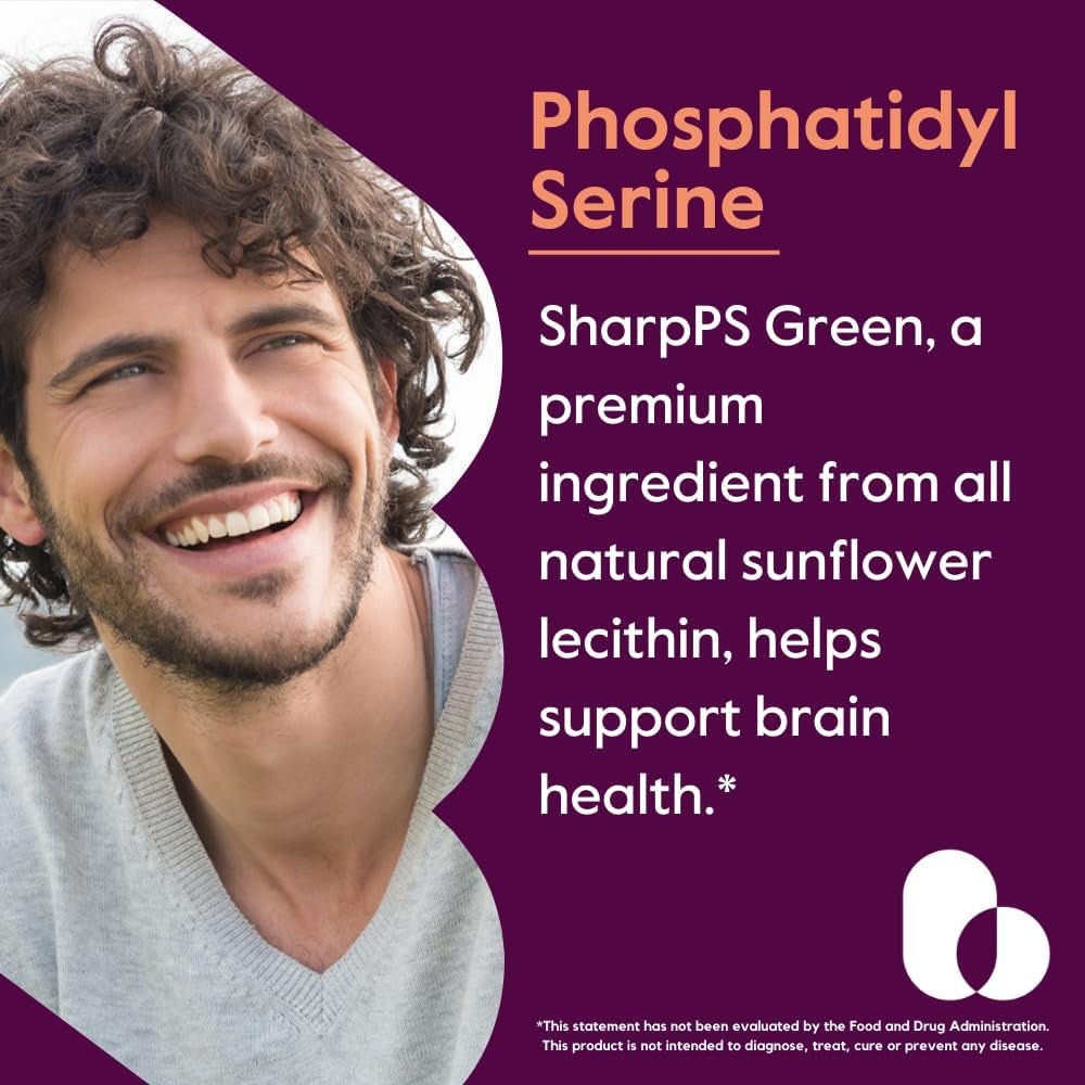 BESTVITE Phosphatidylserine 100Mg per Capsule (120 Vegetarian Capsules) with Sharp - Ps® Green - Suppviv