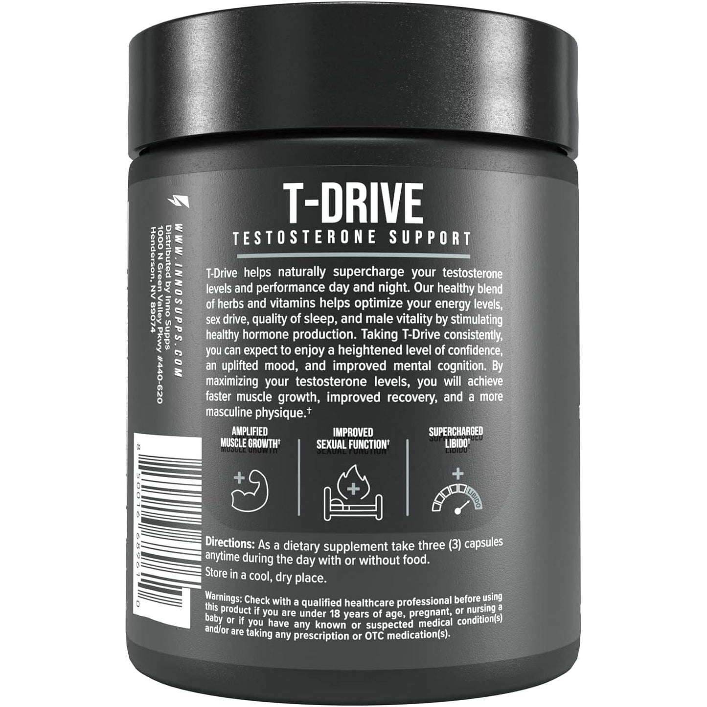 Innosupps : T-Drive | Testosterone Booster | Amplify Muscle Growth 90 Capsules
