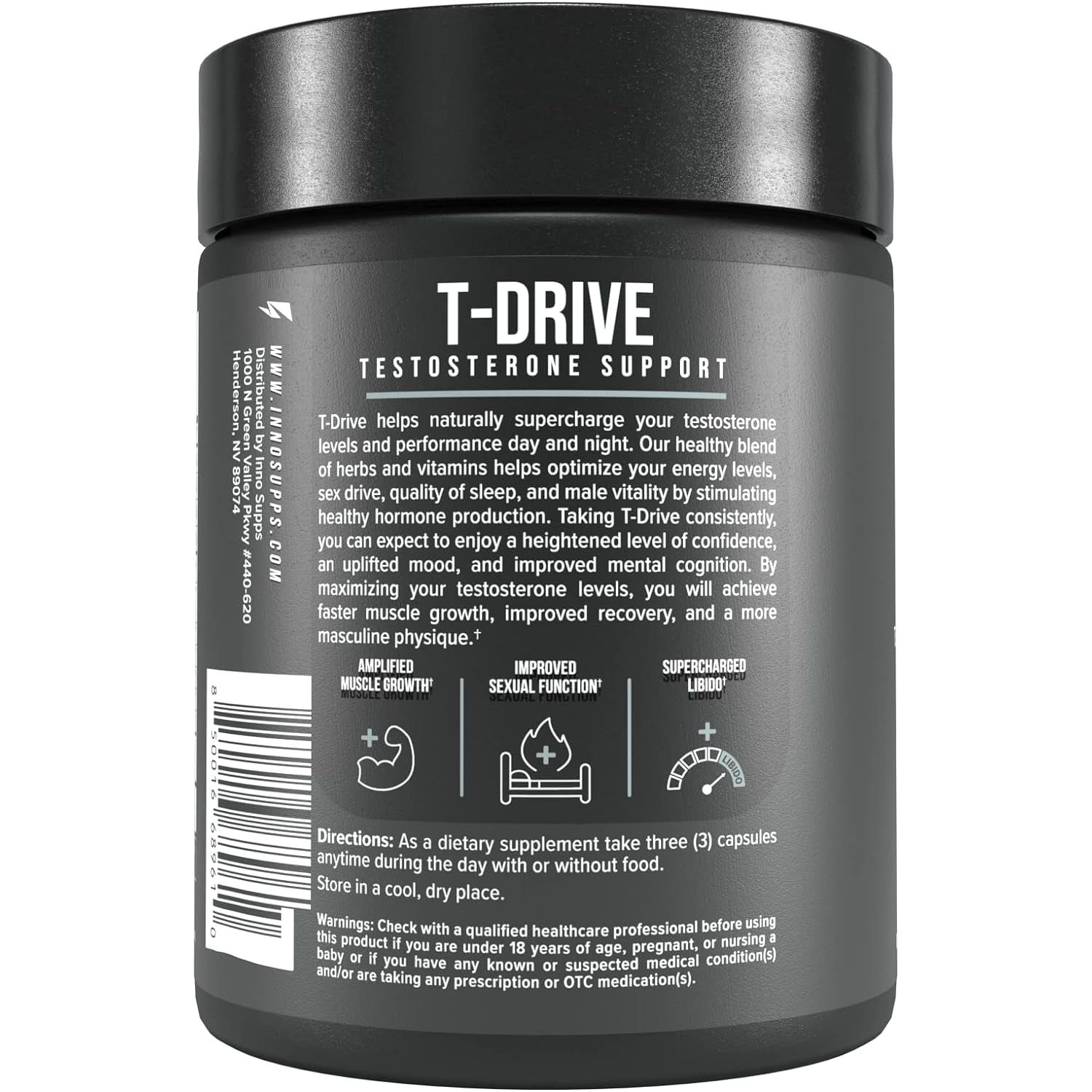 Innosupps : T-Drive | Testosterone Booster | Amplify Muscle Growth 90 Capsules