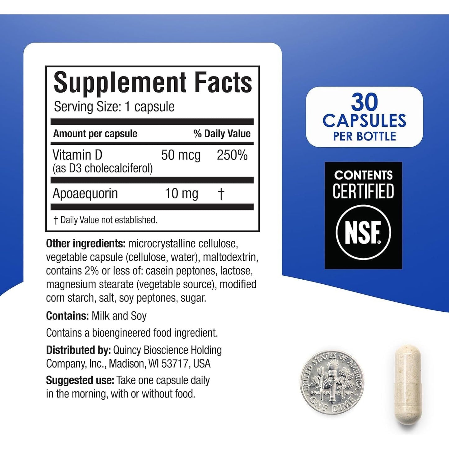 Prevagen Regular Strength 10Mg, 30 Capsules with Apoaequorin & Vitamin D and 7-Day Pill Minder