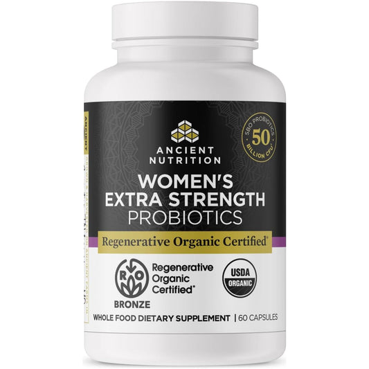 Ancient Nutrition Regenerative Organic Certified Probiotics for Women, 60 Count