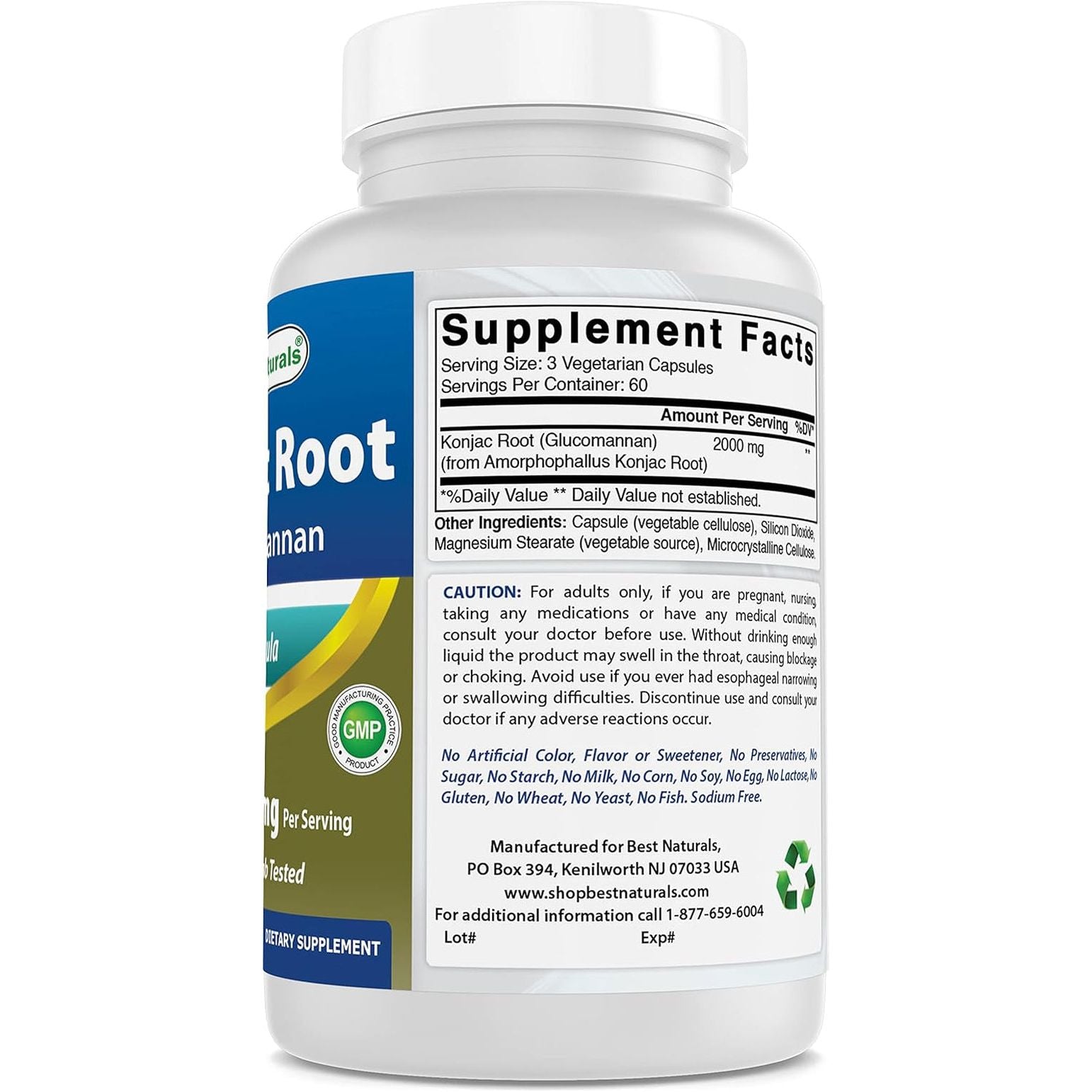 Best Naturals Konjac Root 2000Mg, 180 Count