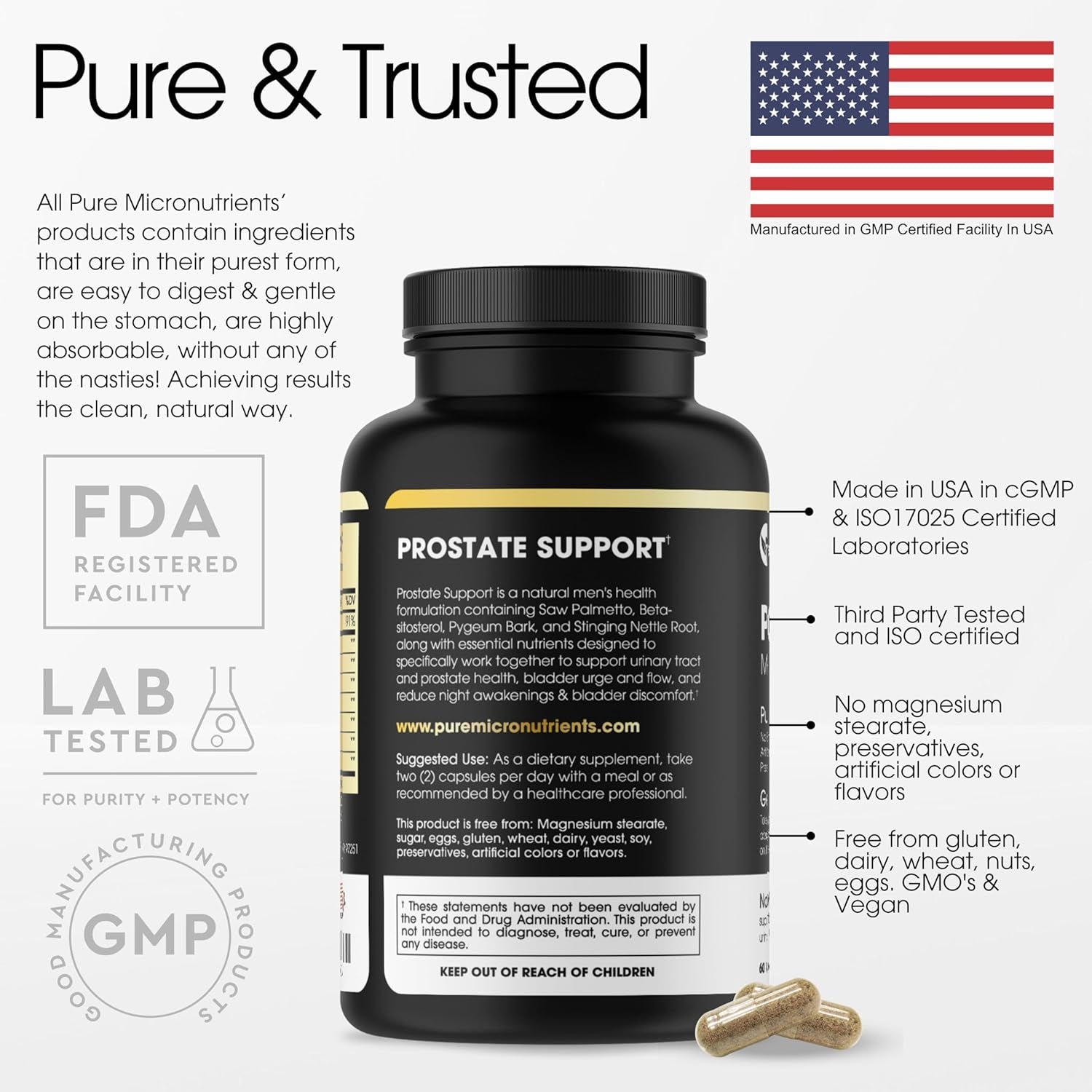 Pure Micronutrients Advanced Prostate Health Supplement for Bladder Control & Urinary Support for Men