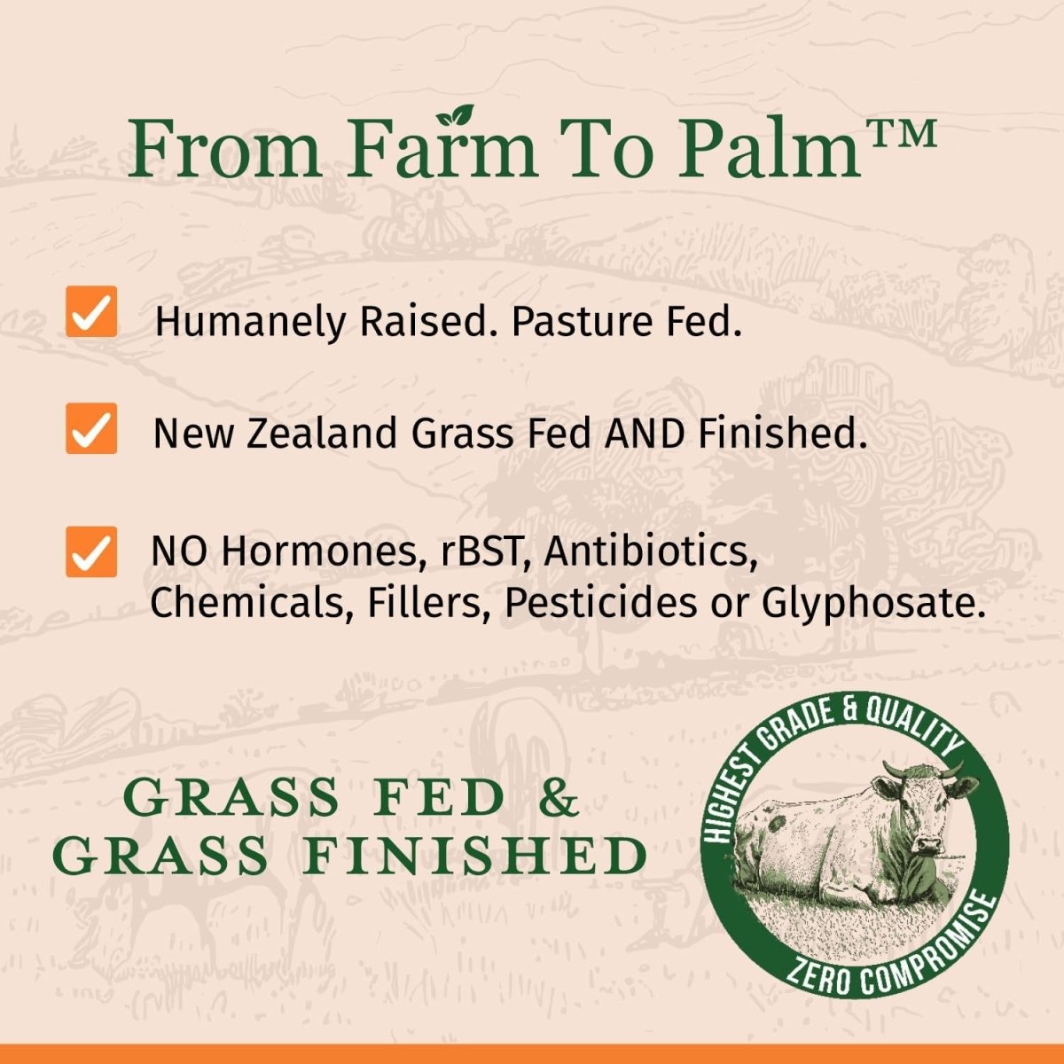 BIG FARMER Beef Liver - 180 Capsules - 100% Grass Fed & Finished Beef Liver - Suppviv