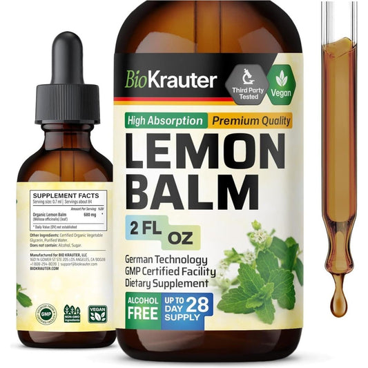 BIO KRAUTER Lemon Balm Leaf Extract - Calmness Support 2 Fl. Oz - Suppviv