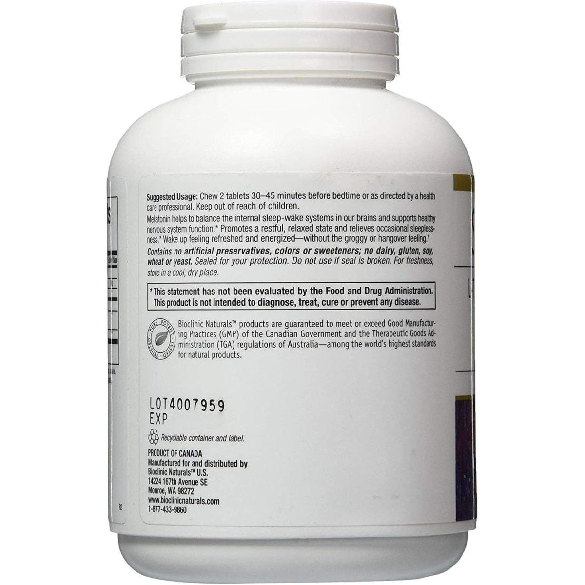 Bioclinic Naturals Somno - Pro L - Theanine - 5 - HTP - Melatonin Tropical Breeze 90 Tablets - Suppviv