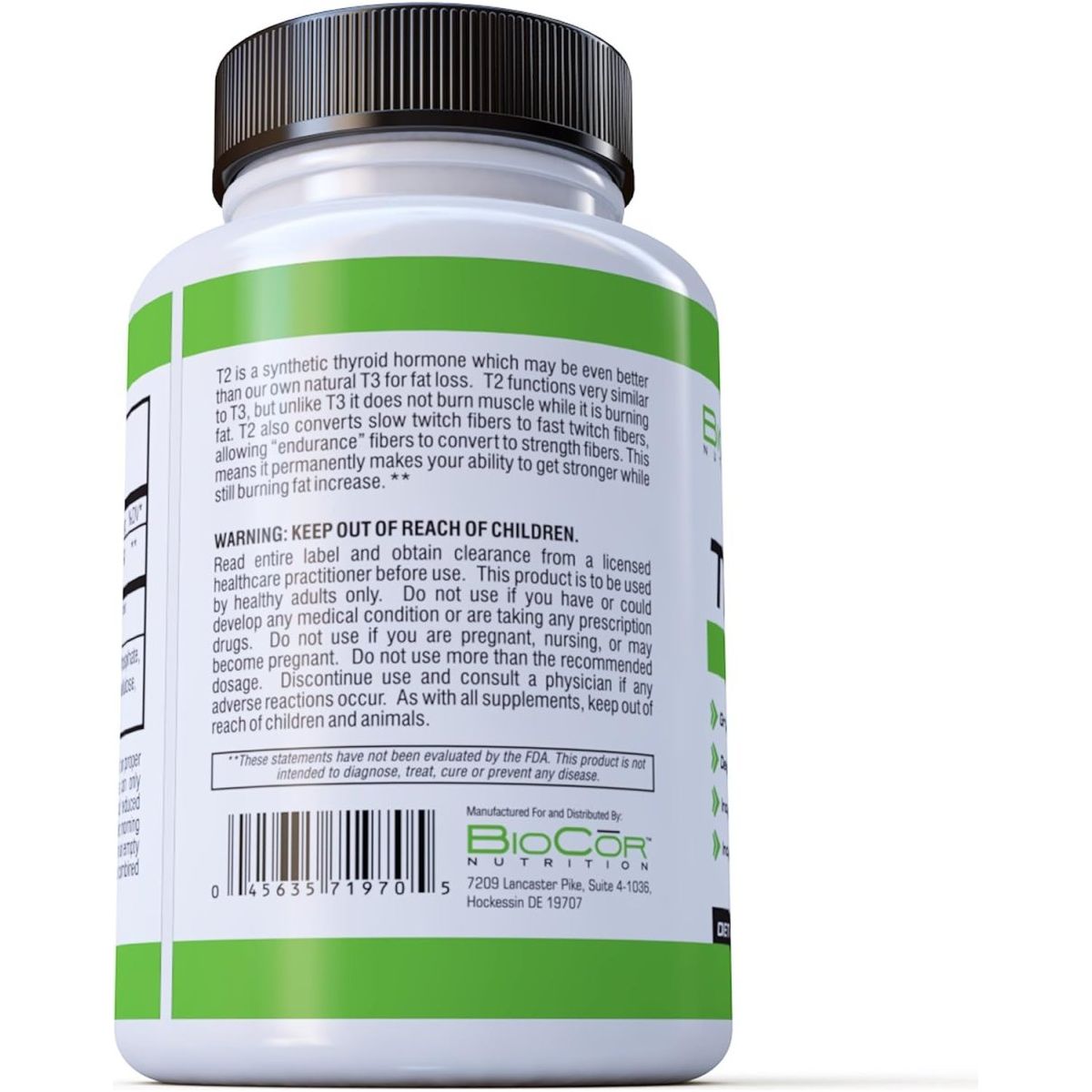 Biocor Nutrition Thyro - T2 Thyroid Hormone Fat Burner Supplement 60 Capsules - Suppviv