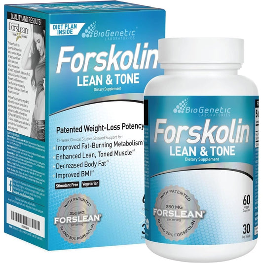 Biogenetic Labs Forskolin Lean & Tone - Weight Loss Pills 60 Capsules - Suppviv