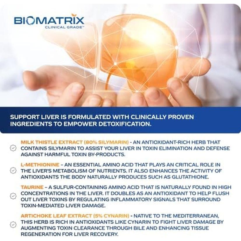 Biomatrix Liver Cleanse Detox & Repair, Artichoke Extract Liver Health Formula,| 30 Capsules for Men and Women - Suppviv