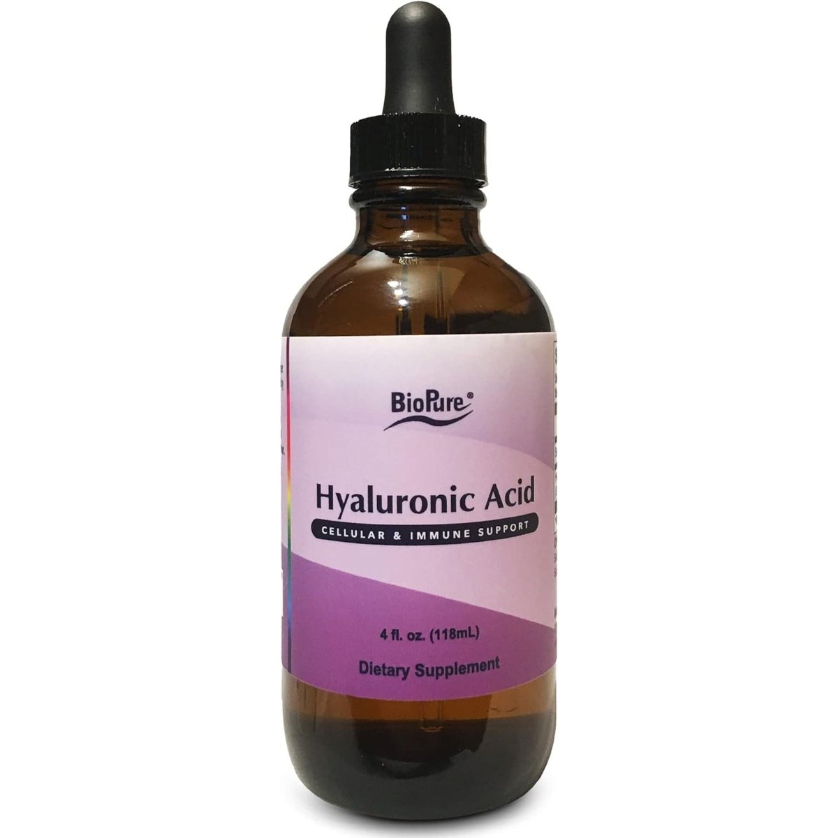 Biopure Hyaluronic Acid Liquid Solution – for Oral & Topical Use to Benefit Joint Lubrication and Skin Hydration, Elasticity – 4 Fl Oz - Suppviv