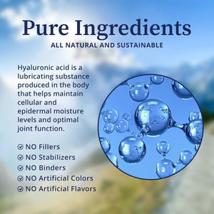 Biopure Hyaluronic Acid Liquid Solution – for Oral & Topical Use to Benefit Joint Lubrication and Skin Hydration, Elasticity – 4 Fl Oz - Suppviv