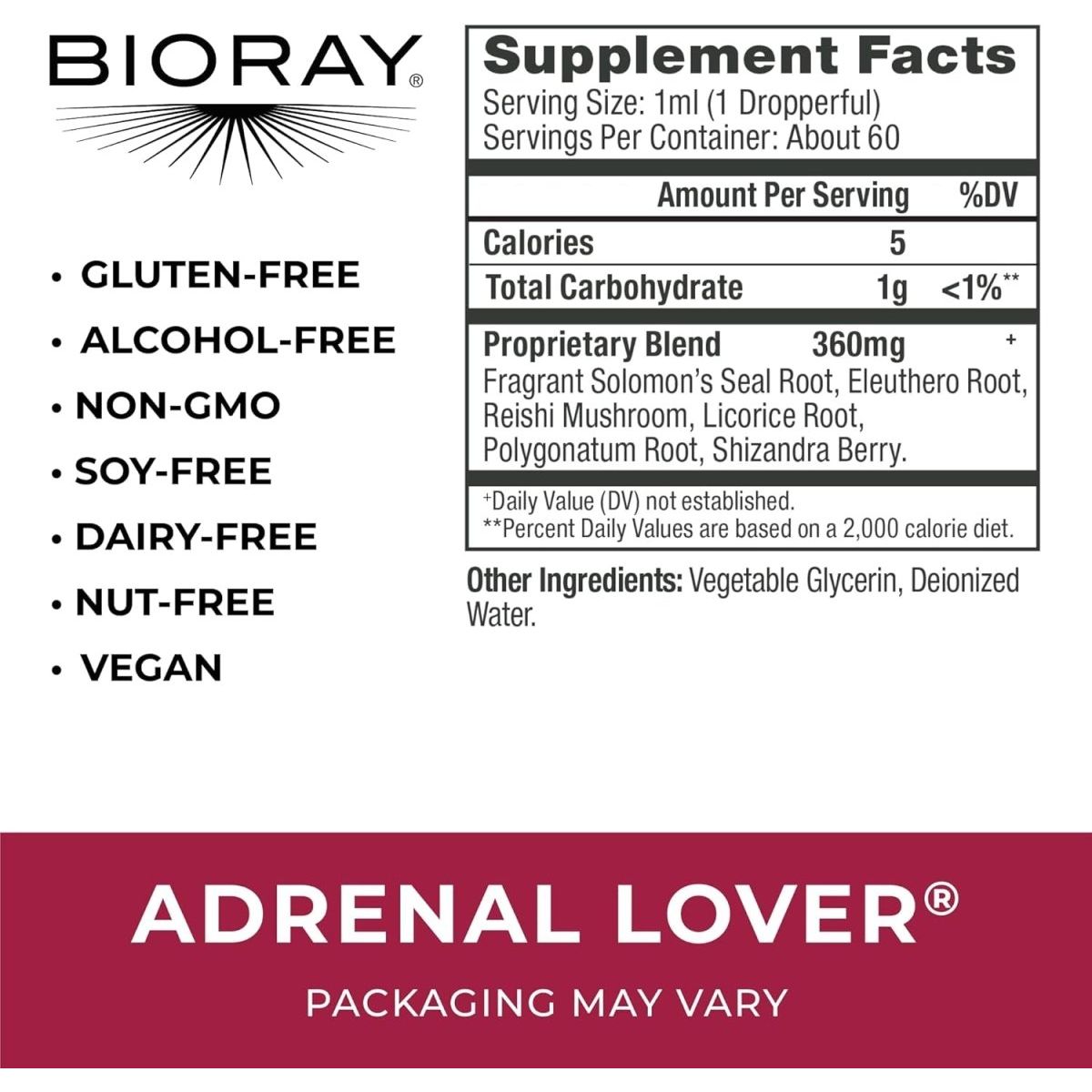BIORAY Adult Daily Adrenal Lover - 2 Fl Oz - Traditional Chinese Kidney Yin Tonic - Suppviv