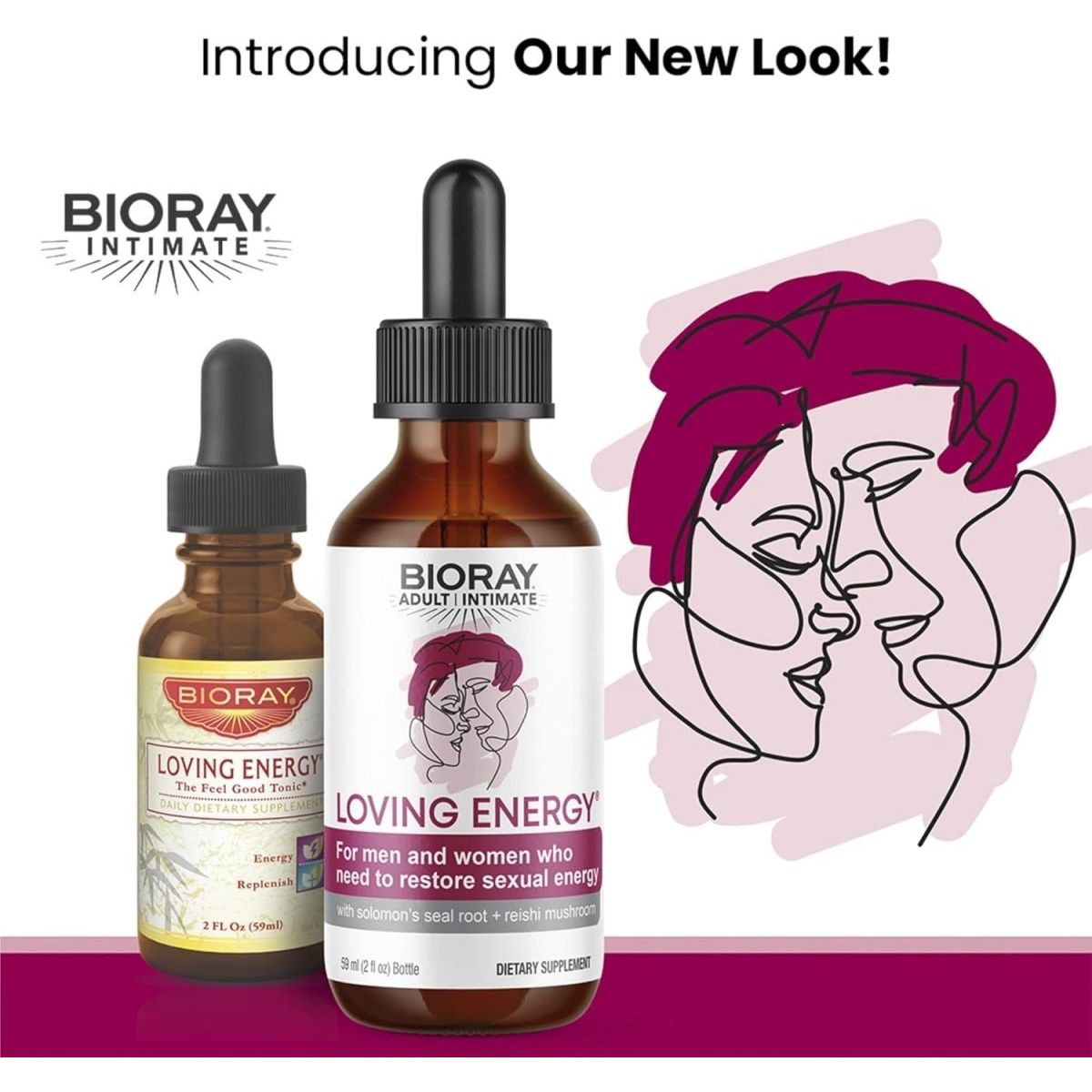 BIORAY Intimate Loving Energy - 2 Fl Oz - with Medicinal Mushrooms - Non - Gmo, Vegan, Gluten Free - Suppviv