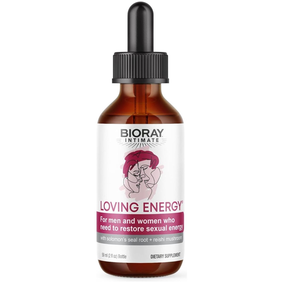 BIORAY Intimate Loving Energy - 2 Fl Oz - with Medicinal Mushrooms - Non - Gmo, Vegan, Gluten Free - Suppviv