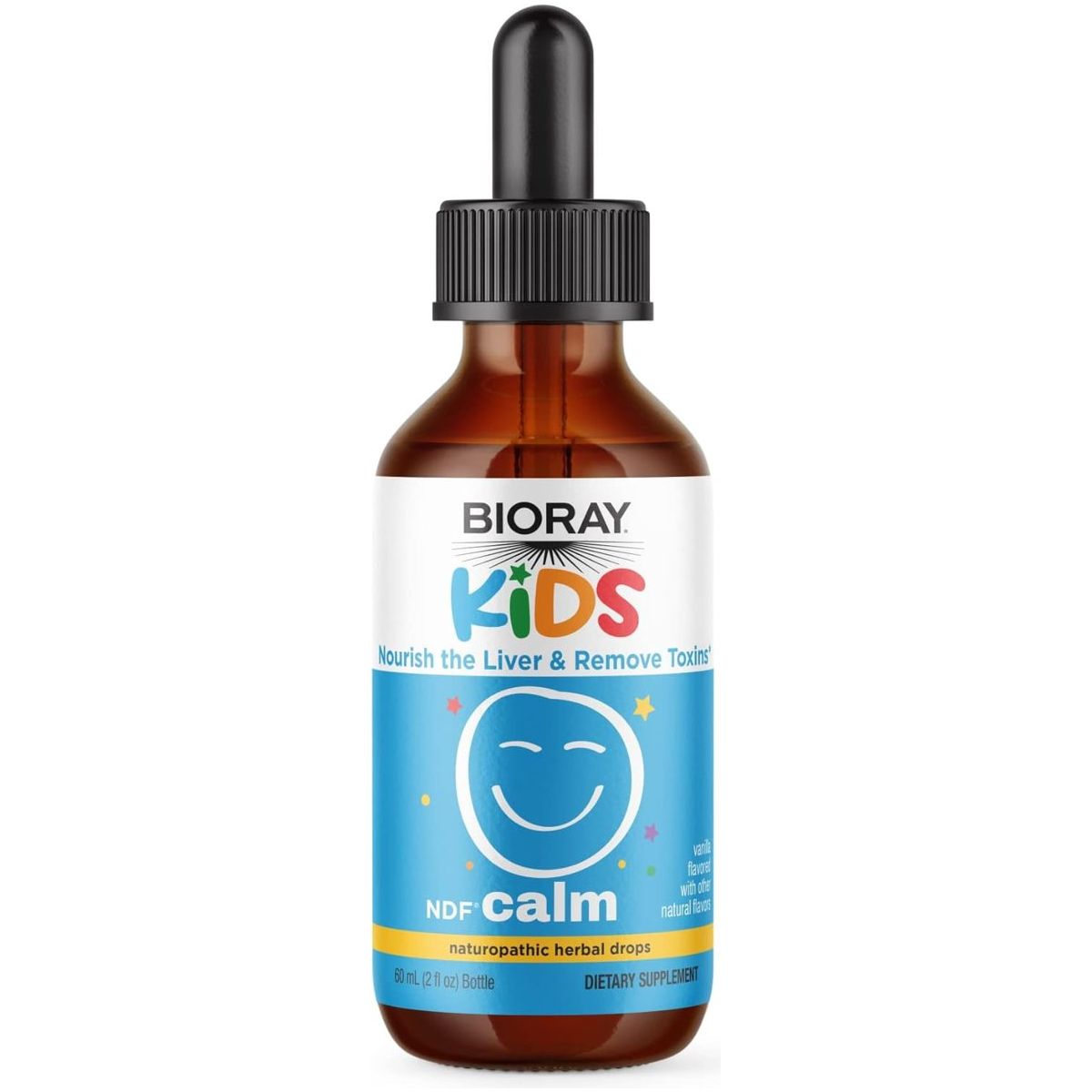 BIORAY Kids NDF Calm, Vanilla - 2 Fl Oz - Nourish the Liver & Remove Toxins - 1 - 2 Month Supply - Suppviv