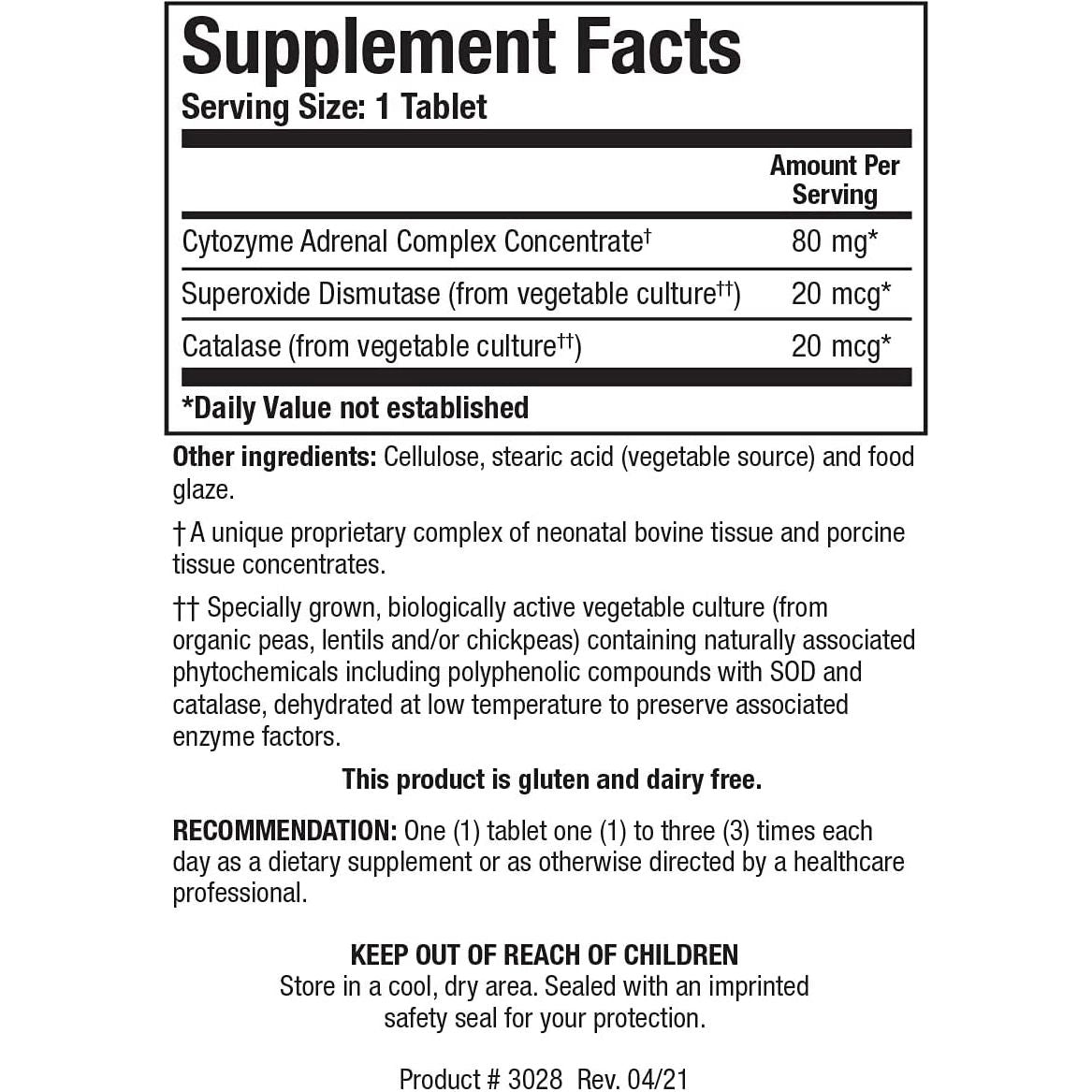 Biotics Research Cytozyme AD Supports Healthy Energy Levels, Promotes Calm 180 Tablets - Suppviv