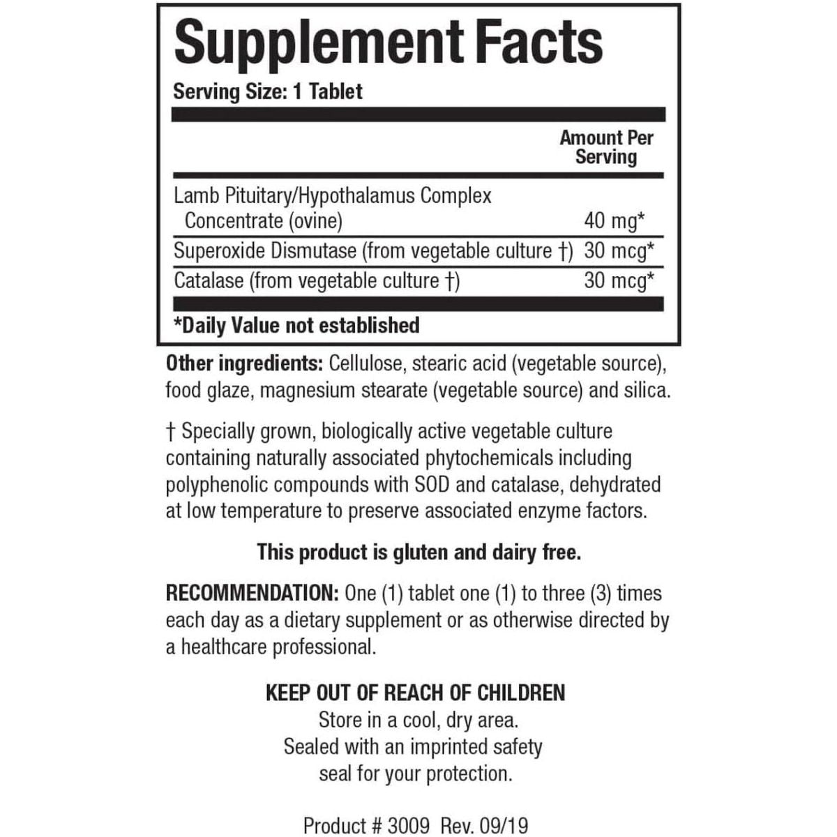 Biotics Research Cytozyme PT HPT Lamb Pituitary/Hypothalamus Complex, 60 Tabs - Suppviv