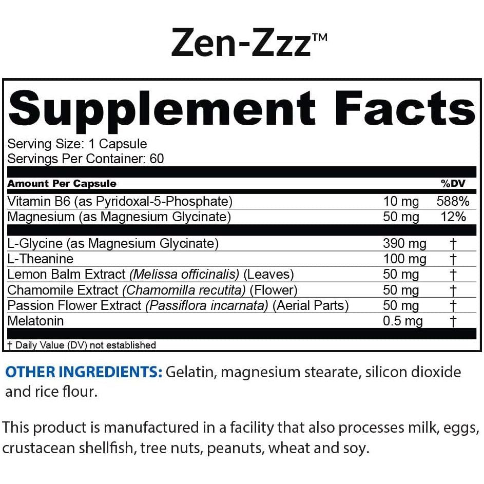 Biotrust Zen - Zzz, Non - Habit - Forming Sleep Support Supplement - 60 Capsules - Suppviv