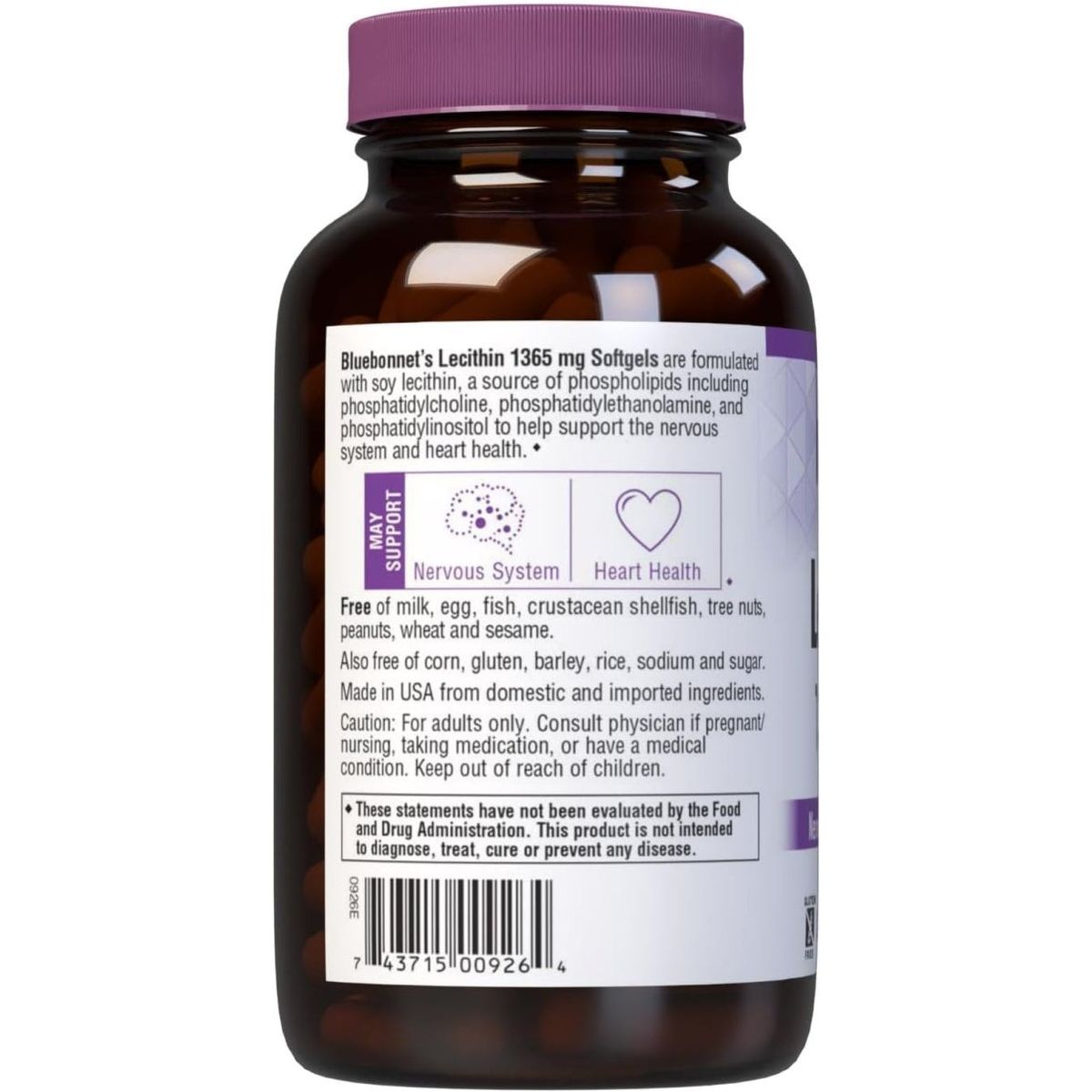 Bluebonnet Lecithin Supplement, 180 Count - Suppviv