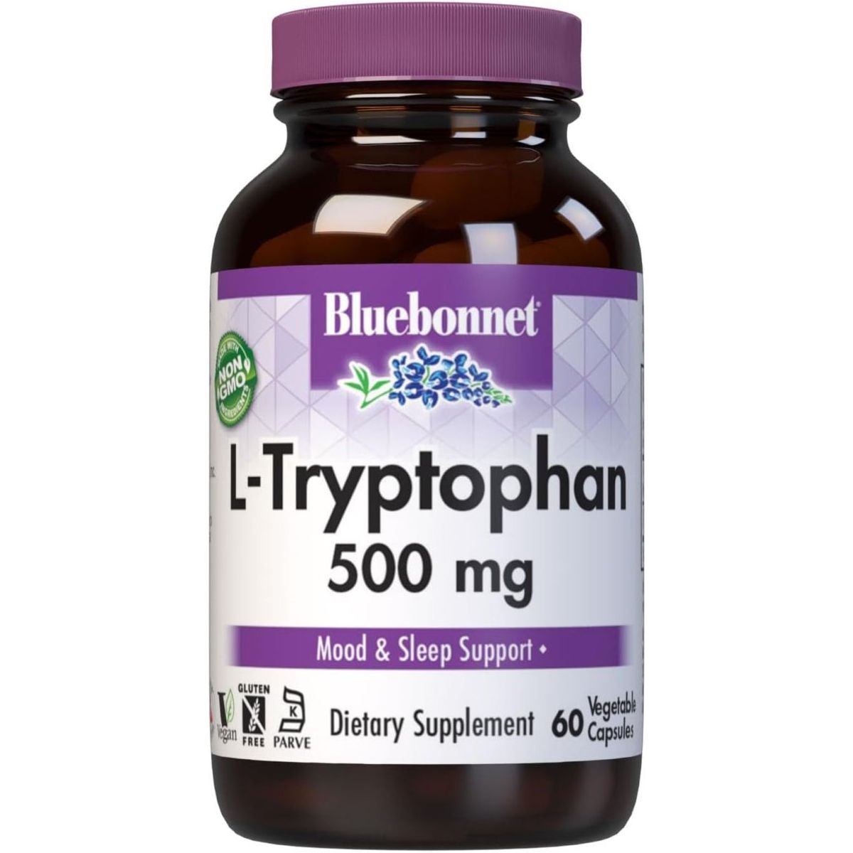 Bluebonnet Nutrition L - Trypotophan 500Mg - Neurotransmitting Support 60 Capsules 60 Servings - Suppviv
