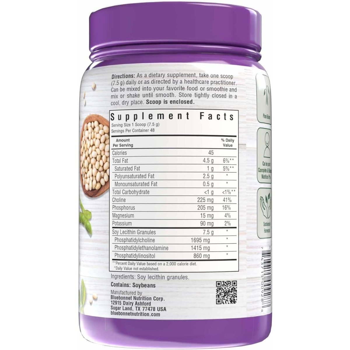 Bluebonnet Nutrition Super Earth Lecithin Granules,12.7 Oz, - Suppviv
