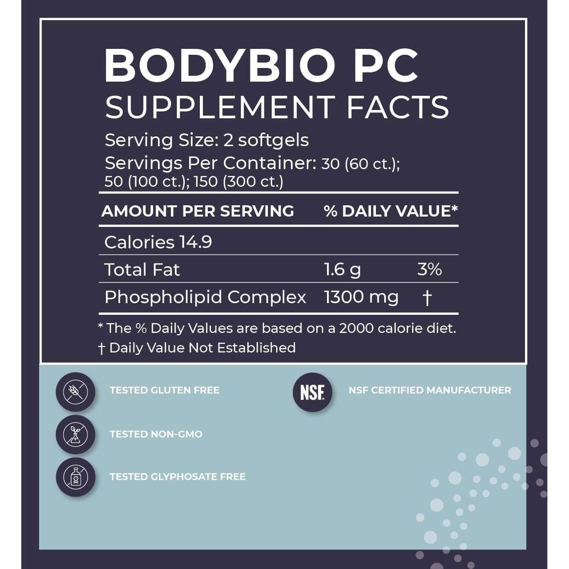 Bodybio Phosphatidylcholine 60 Softgels - Mental Clarity for Focus and Memory - Neuroprotection for Healthy Aging - Suppviv