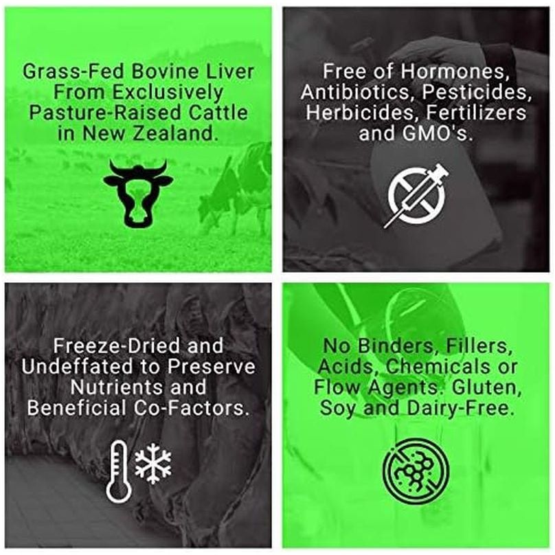 Bovine Liver: Grass Fed Beef Liver 90 Capsules 1 PACK - Suppviv
