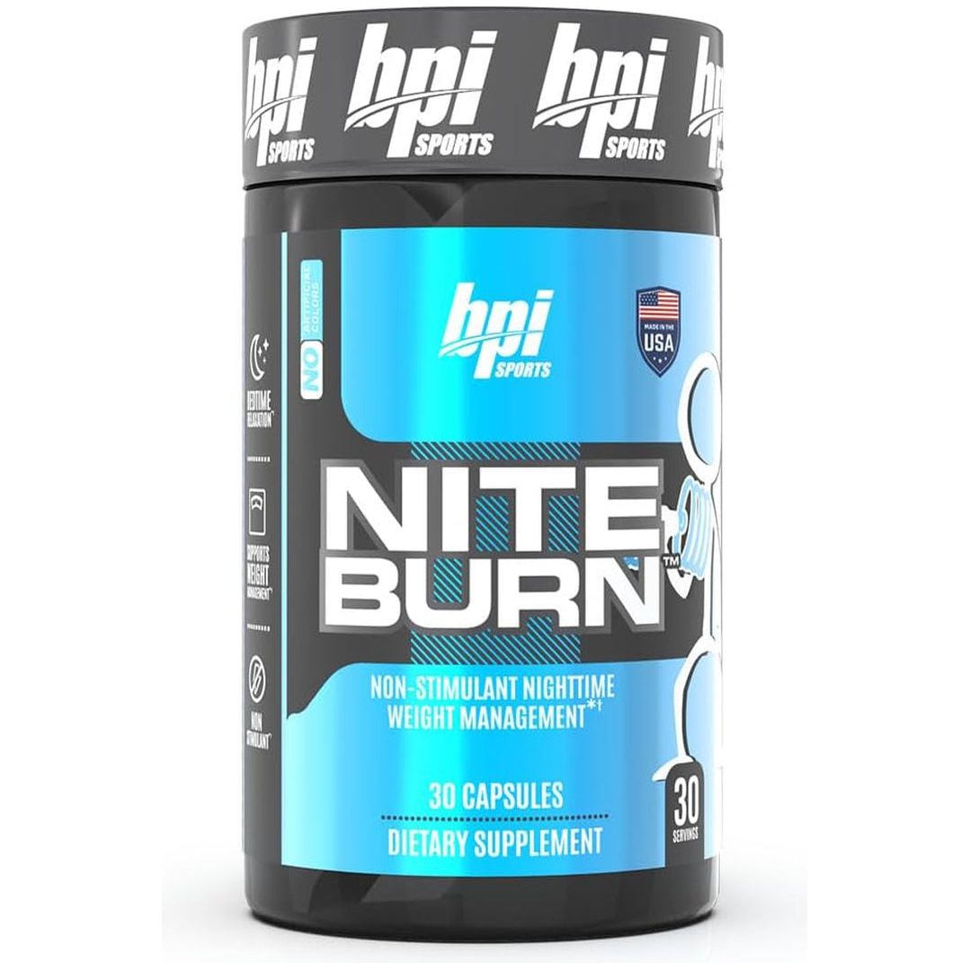 BPI Sports Nite Burn – Nighttime Fat Burner & Sleep Support – 30 Servings – 640Mg, Capsule - Suppviv